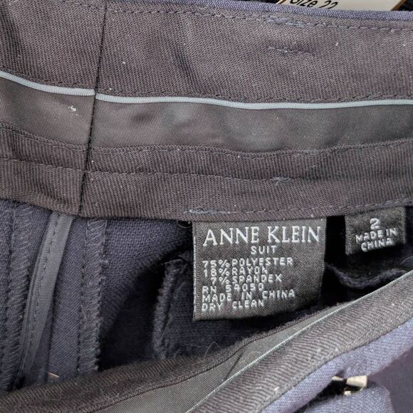 Anne Klein 2 XS Navy Suit Yellow Rhinestone Crystal Embellished VTG 1980s 1990 - Picture 6 of 11